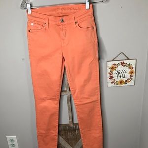 Orange 7 for All Mankind Skinny Jeans NWT